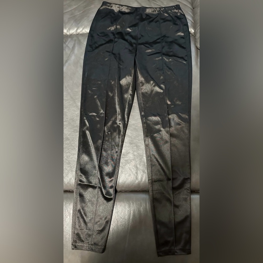 Sleek Black Satin Pants